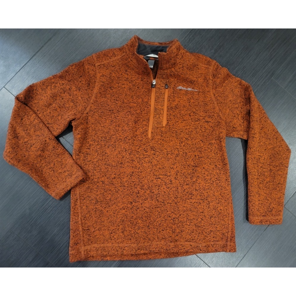 Eddie Bauer Copper Orange quarter sip fleece woman's Medium excellent shape